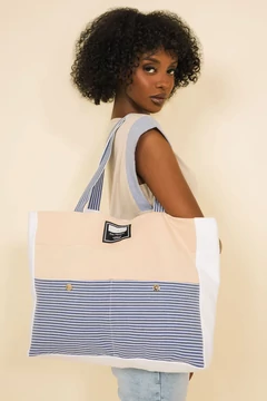 Alen táska csíkos/bézs/fehér