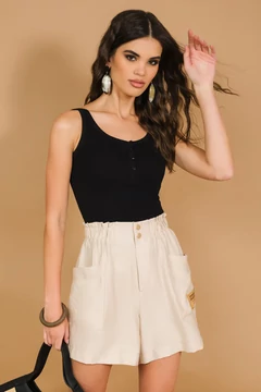 Kiwo gombos top fekete