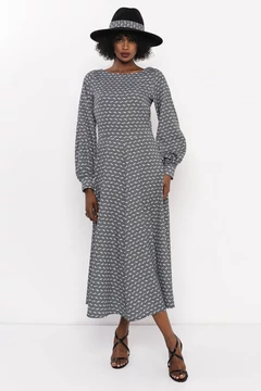 Meloni ruha ekrü-fekete A mintás