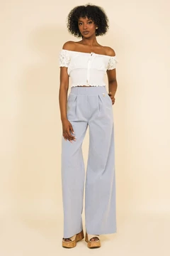 Perez nadrág kék/fehér csíkos