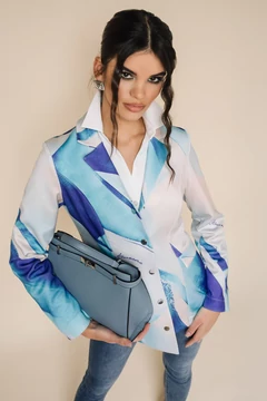 Tachi zakó kék mintás