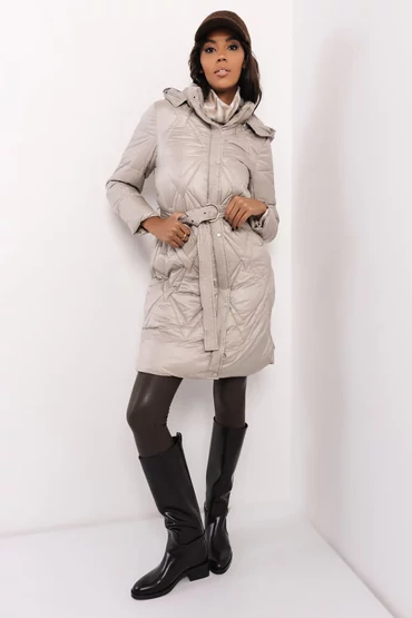 Léna rombusz steppelt kabát pezsgő