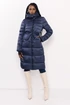 Kép 1/7 - Blanka steppelt hosszú télikabát kék
